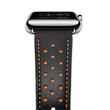 Florence Leather Apple Watch Band (Black/Red)