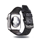 Carbon Fibre  Leather Apple Watch Band (Black)