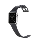 Carbon Fibre  Leather Apple Watch Band (Black)